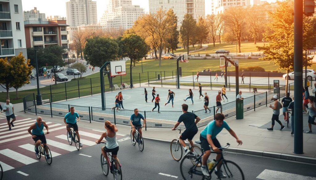 Sportliche Aktivitäten in der Stadt