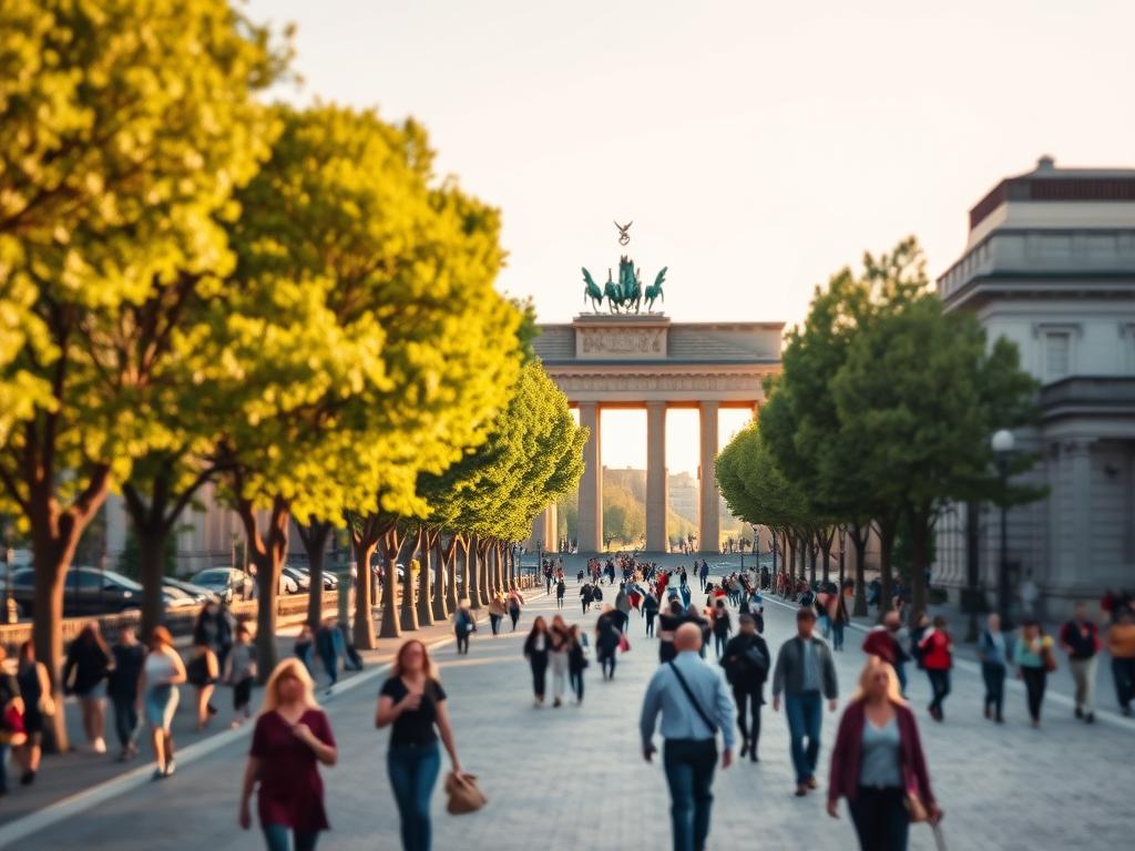 Touristen auf der Unter den Linden