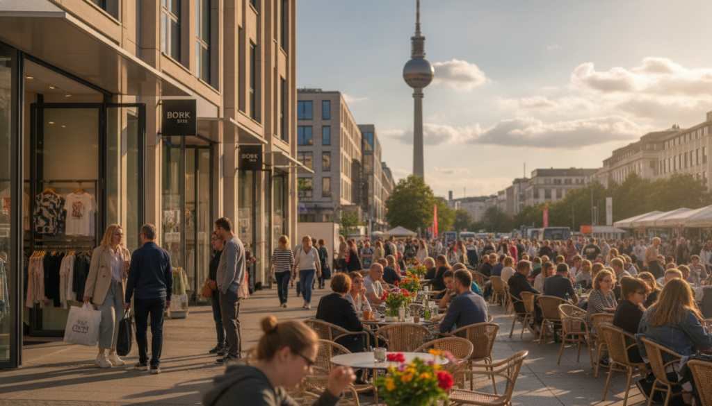 Shopping und Gastronomie am Platz